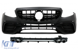 Front Bumper with Rear Diffuser and Exhaust Tips Chrome suitable for Mercedes E-Class W213 (2016-2019) E53 Design - COFBMBW213AMGE63BRDC