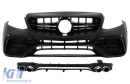 Front Bumper with Rear Diffuser and Exhaust Tips Chrome suitable for Mercedes E-Class W213 (2016-2019) E53 Design