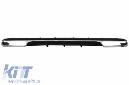 Front Bumper with Rear Diffuser and Exhaust Muffler Tips Black suitable for Mercedes E-Class W212 Facelift (2013-2016) E65 Design only Standard Bumper-image-6057959