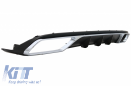 Front Bumper with Rear Diffuser and Exhaust Muffler Tips Black suitable for Mercedes E-Class W212 Facelift (2013-2016) E65 Design only Standard Bumper-image-6057960