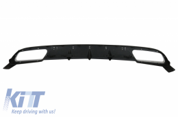 Front Bumper with Rear Diffuser and Exhaust Muffler Tips Black suitable for Mercedes E-Class W212 Facelift (2013-2016) E65 Design only Standard Bumper-image-6057961