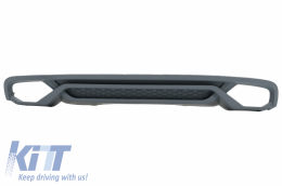 Front Bumper with Rear Diffuser and Exhaust Muffler Tips suitable for Audi A4 B8 Sedan Facelift (2012-2015) RS4 Design-image-6058241