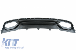 Front Bumper with Rear Diffuser and Exhaust Muffler Tips suitable for Audi A4 B8 Sedan Facelift (2012-2015) RS4 Design-image-6058243