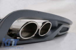 Front Bumper with Rear Diffuser and Exhaust Muffler Tips suitable for Audi A4 B8 Sedan Facelift (2012-2015) RS4 Design-image-6058244