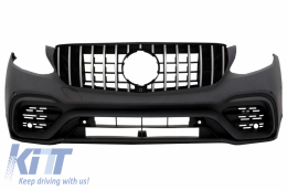 Front Bumper with Rear Roof Spoiler suitable for Mercedes GLC X253 SUV (2015-2019) GLC 63 Design-image-6055288