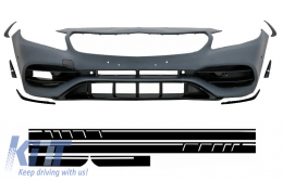 Front Bumper with Side Decals Sticker Vinyl Matte Black suitable for Mercedes A-Class W176 (2012-2018) Facelift A45 Design - COFBMBW176AMGMB