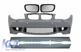Front Bumper with Side Skirts suitable for BMW 1 Series E87 (2004-2011) 1M Design - COFBBME87M1WOFGSS
