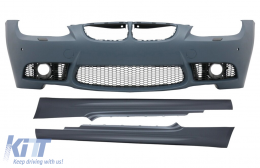 image-10-Front Bumper with Side Skirts suitable for BMW 3 Series E92 Coupe E93 Cabrio (2006-2009) M3 Look Without Projectors