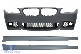 image-6-Front Bumper with Side Skirts suitable for BMW 5 Series F10 F11 (2011-2014) M-Technik Design