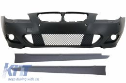 Front Bumper with Side Skirts suitable for BMW 5 Series E60 E61 Non-LCI (2003-2007) M-Technik Design - COFBBME60MTP24WFSS