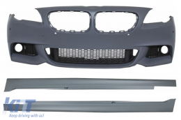 image-47-Front Bumper with Side Skirts suitable for BMW F10 F11 5 Series (2011-2014) M-Technik Design Without Fog Lamps