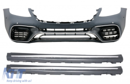 image-66-Front Bumper with Side Skirts suitable for Mercedes S-Class W222 Facelift Long Version (2017-up) S63 Design