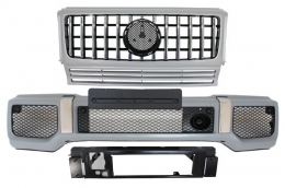 Front Bumper with Silver Grille suitable for MERCEDES G-Class W463 (1989-2017) G63 GT-R Panamericana Design - COFBMBW463AMGGTRC