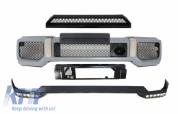 Front Bumper with Spoiler LED DRL and Upper Spoiler Lip suitable for Mercedes G-Class W463 (1989-2017) G65 Design - COFBMBW463AMGFB