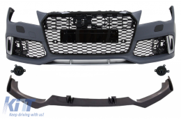 Front Bumper with Spoiler Lip Real Carbon suitable for Audi A7 4G Pre-Facelift (2010-2014) RS7 Design - COFBAUA74GRSWOGRSC