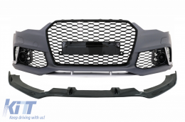 Front Bumper with Spoiler Lip suitable for Audi A6 C7 4G (2011-2015) RS6 Design - COFBAUA64GRSWOGFBS
