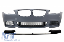 image-50-Front Bumper with Spoiler Lip suitable for BMW 5 Series F10 F11 (2010-2017) M-Performance Sport M550 Design