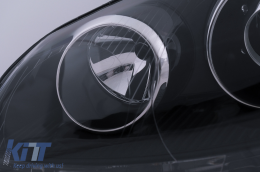 Front Bumper with Xenon Look Headlights Black suitable for VW Golf 5 V Mk5 (2003-2007) Jetta (2005-2010) GTI Design-image-6043288