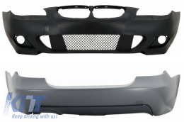 Front Bumper without Fog Lights and Rear Bumper suitable for BMW 5 Series E60 (2003-2010) M-Technik Design