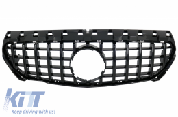 Front Central Grille suitable for MERCEDES CLA C117 X117 W117 (2013-2018) CLA45 GT-R Panamericana Design All Black