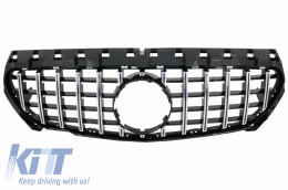 Front Central Grille suitable for MERCEDES CLA C117 X117 W117 (2013-2018) CLA45 GT-R Panamericana Design Black Chrome - FGMBW117GTR