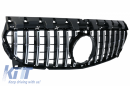 Front Central Grille suitable for Mercedes CLA C117 X117 W117 Facelift (2016-2018) CLA45 GT-R Panamericana Design Black Chrome-image-6042844