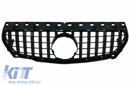 Front Central Grille suitable for Mercedes CLA C117 X117 W117 (2013-2018) CLA45 GT-R Panamericana Design All Black