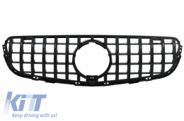 Front Central Grille suitable for Mercedes GLC X253 C253 (2015-2018) GT R Panamericana Design All Black - FGMBX253GTRBWH