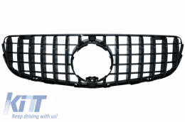 Front Central Grille suitable for Mercedes GLC X253 C253 (2015-2018) GT R Panamericana Design All Black - FGMBX253GTRBWHCN