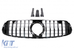 Front Central Grille suitable for Mercedes GLC X253 C253 Facelift (2020-up) GTR Panamericana Design All Black - FGMBX253FGTRB