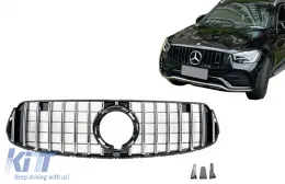 image-47-Front Central Grille suitable for Mercedes GLC X253 C253 Facelift (2020-2021) GTR Panamericana Design Black Chrome