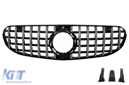 Front Central Grille suitable for Mercedes GLC X253 C253 Facelift (2020-up) Standard&OFF-ROAD GTR Panamericana Design Chrome - FGMBX253FGTROFF