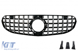 image-2-Front Central Grille suitable for Mercedes GLC X253 C253 Facelift (2020-2021) Standard&OFF-ROAD GTR Panamericana Design Chrome