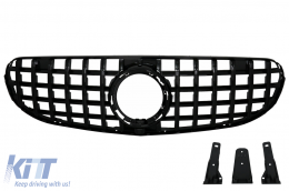 Front Central Grille suitable for Mercedes GLC X253 C253 Facelift (2020-up) Standard & Offroad GTR Panamericana Design All Black