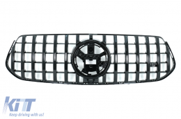 Front Central Grille suitable for Mercedes GLE SUV W167 V167 GLE Coupe C167 Sport Package (2019-Up) GTR Panamericana Design All Black