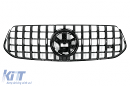 Front Central Grille suitable for Mercedes GLE SUV W167 V167 GLE Coupe C167 Sport Package (2019-Up) GTR Panamericana Design All Black