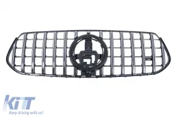 image-58-Front Central Grille suitable for Mercedes GLE SUV W167 V167 GLE Coupe C167 Sport Package (2019-06.2023) GTR Panamericana Design Glossy Black and Chrome