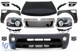 image-10-Front Conversion suitable for Land Range ROVER Sport L320 (2005-2013) Autobiography Design Bumper Headlights Hood and Fenders