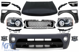 image-40-Front Conversion suitable for Land Range ROVER Sport L320 (2005-2013) Autobiography Design Bumper Headlights Hood and Fenders