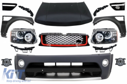 image-42-Front Conversion suitable for Land Range ROVER Sport L320 (2005-2013) Autobiography Design Bumper Headlights Hood and Fenders