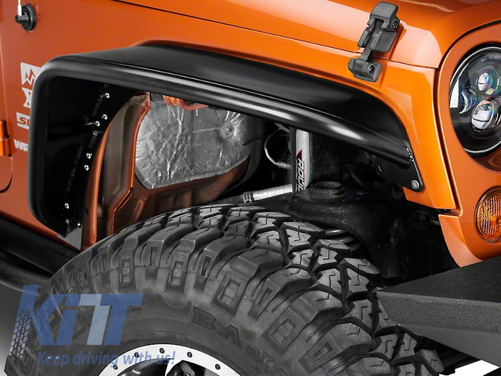 Front Crusher Tube Flat Steel Fender Flares Jeep Wrangler / Rubicon JK (20072017)