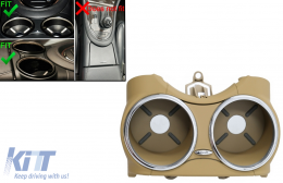 Front Dual Cup Holder suitable for Mercedes CLS C219 W219 (2003-2010) Beige-image-6086809
