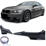 Front flaps spoiler black gloss suitable for 3 Series BMW E92 E93 06-10 - ODFBSB6013293