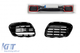 Front grille set suitable for A Design S63 bumper for Mercedes S-Class W222 2017-2020, left and right - ABMEBX6007727
