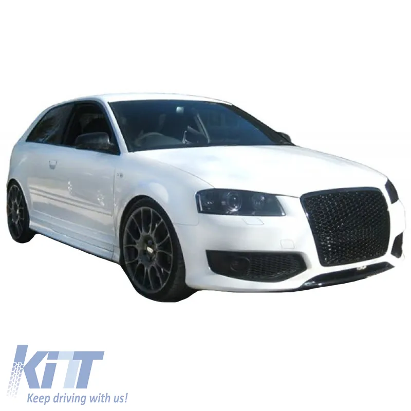 Front Grille suitable for Audi A3 8P 05-08 RS3 Look Honeycomb Glossy Black 1 Pc