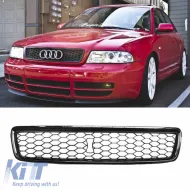 image-26-Front Grille suitable for Audi A4 B5 94-01 RS4 Look Honeycomb Black 1 Pc