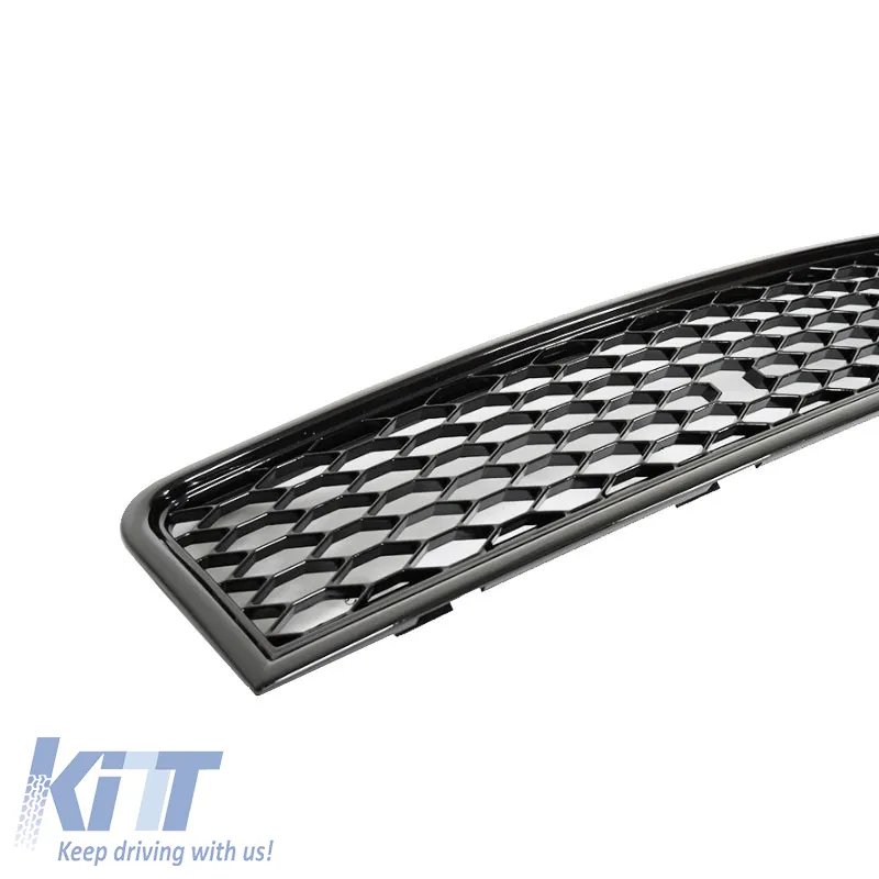 Front Grille suitable for Audi A4 B6 8E 00-04 RS-Look Badgeless Glossy Black Mat 1Pc