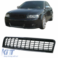 Front Grille suitable for Audi A4 B6 8E 00-04 Badgeless Black Mat 1Pc