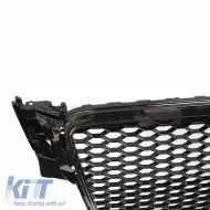 Front Grille suitable for Audi A4 B8 08-11 RS4 Look Honeycomb Glossy Black 1 Pc-image-6329179