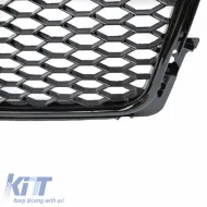 Front Grille suitable for Audi A4 B8 08-11 RS4 Look Honeycomb Glossy Black 1 Pc-image-6329180